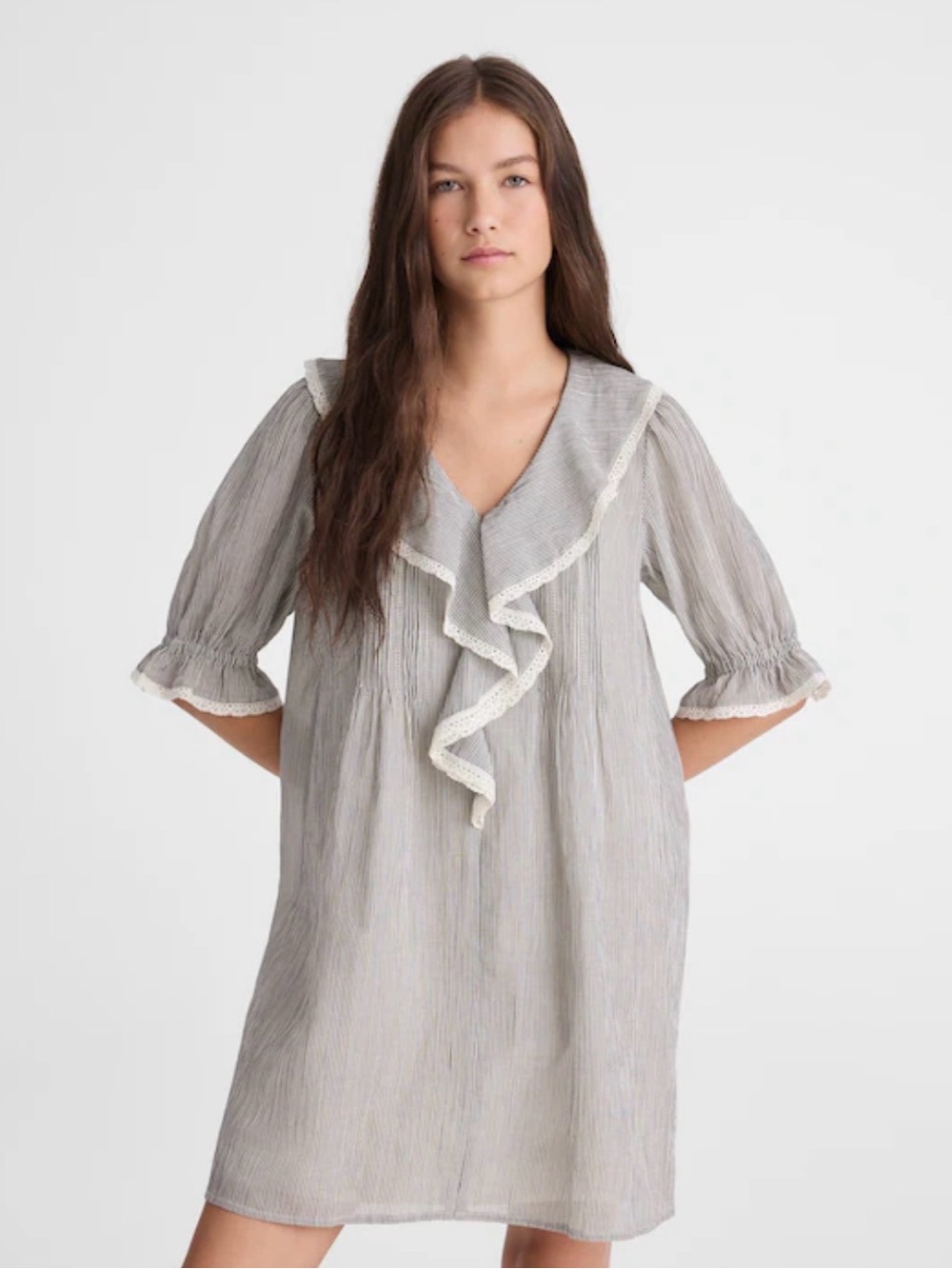 Madewell The Blaire Mini Dress Micro Stripe Sz S NWT $138